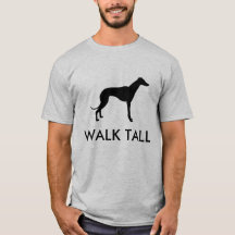 T-shirt alto da silhueta do galgo da caminhada