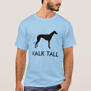 Camiseta T-shirt alto da silhueta do galgo da caminhada
