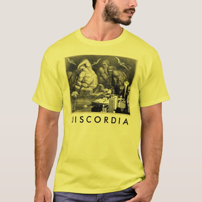 Camiseta T-shirt amarelo de Discordia (Frente)