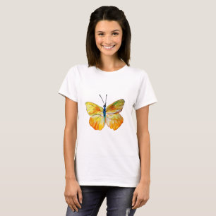 Camiseta T-shirt amarelo do desenho da aguarela da