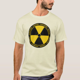 Camiseta T-shirt amarelo do símbolo da radiação
