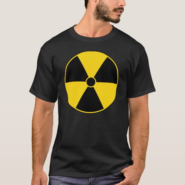 Camiseta T-shirt amarelo do símbolo da radiação (Frente)