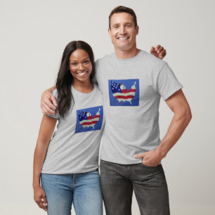 Camiseta T-shirt americano do V-pescoço do jérsei da mult