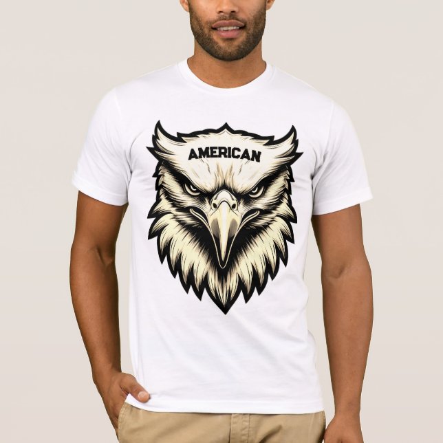 Camiseta T-Shirt Americano Personalizado Da Cabeça De Águia (Frente)