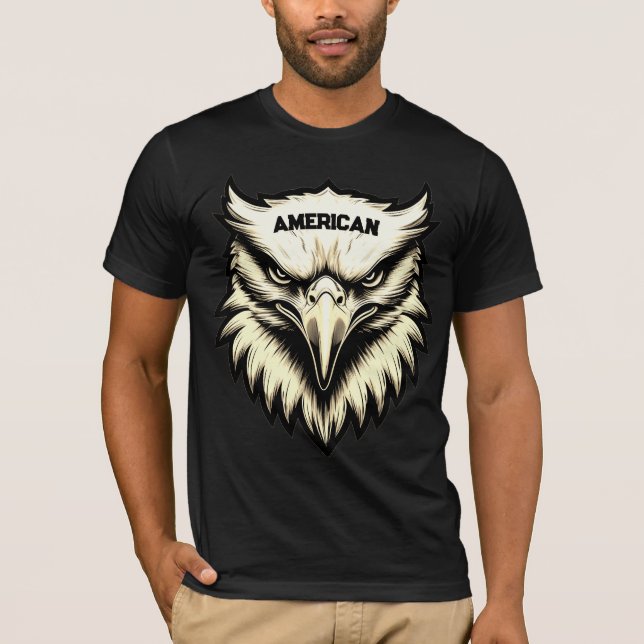 Camiseta T-Shirt Americano Personalizado Da Cabeça De Águia (Frente)