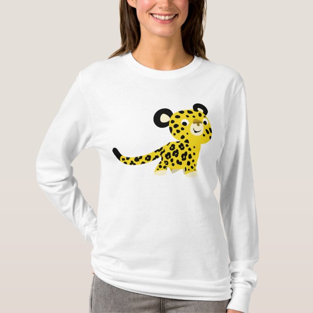 Camiseta T-shirt amigável das mulheres do leopardo dos (Frente)