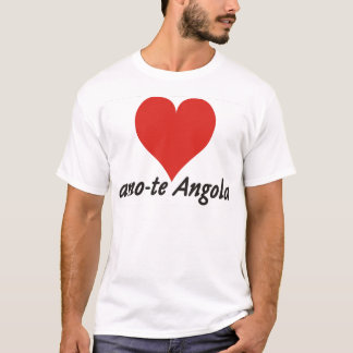 Camiseta T-shirt - amo-te Angola - de coração - branca