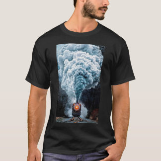 Camiseta T-shirt antiga do comboio a vapor