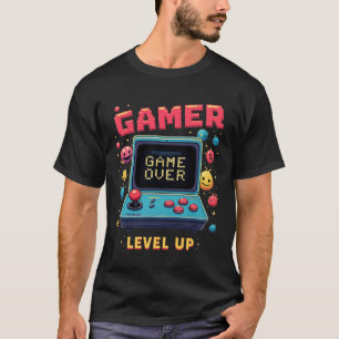 Camiseta T-Shirt Arcade Retroativa "Time to Level Up"