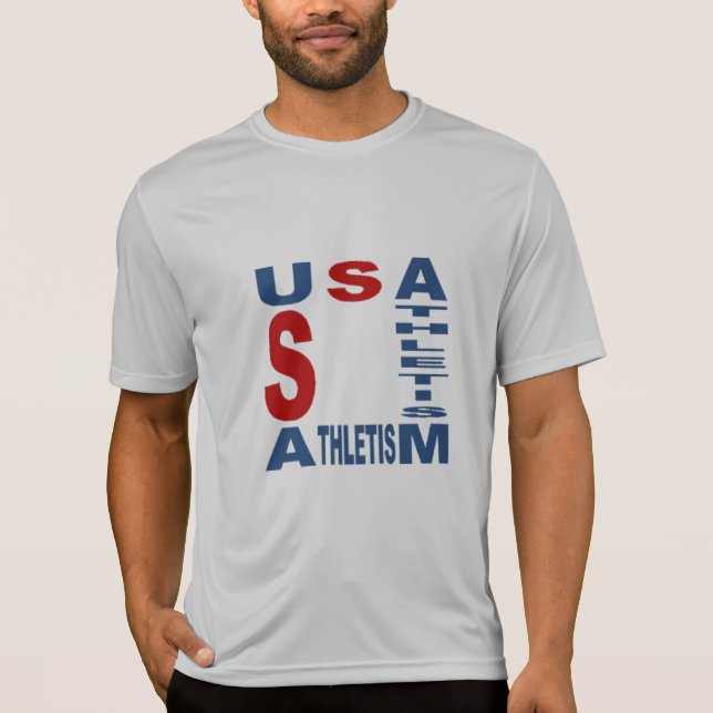 Camiseta T-shirt  argent homme  USA  ATHLETISM (Frente)