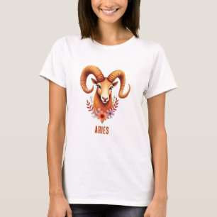 Camiseta T-Shirt Aries zodíaco boho aquarela