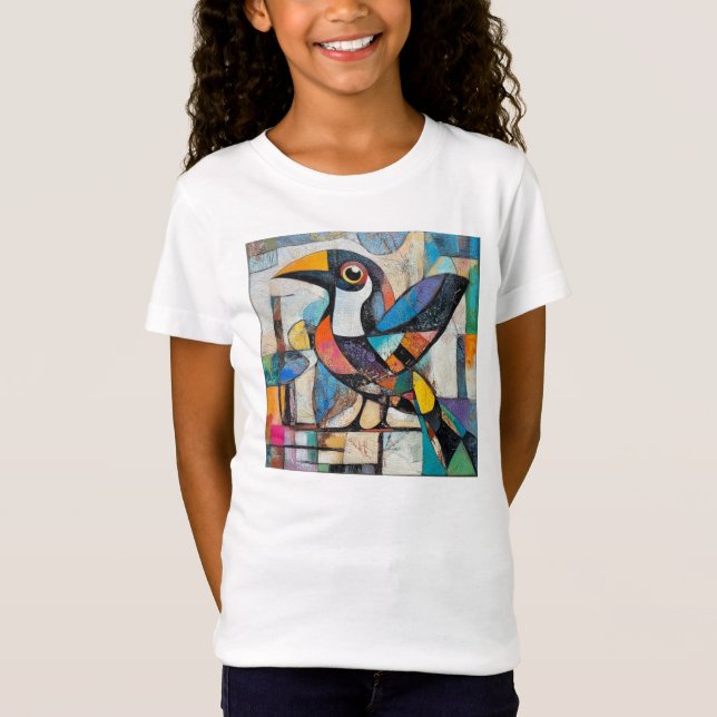 Camiseta T-shirt art abstrait oiseau (Frente)
