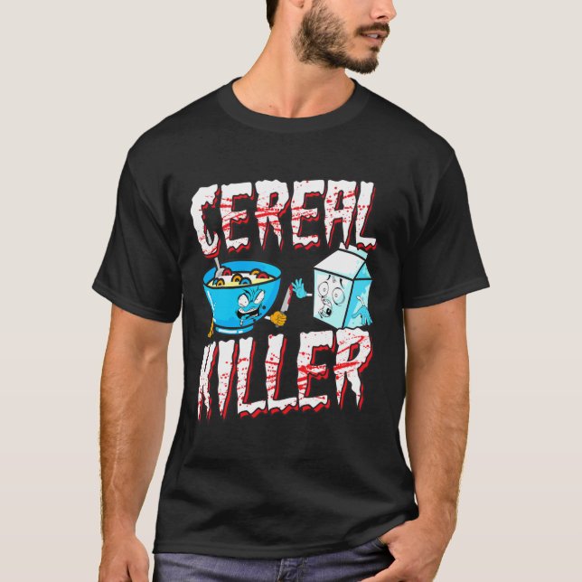 Camiseta T-Shirt Assassino de Cereal Dia de as Bruxas engra (Frente)