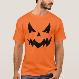 Camiseta T-shirt assustador da cara da abóbora