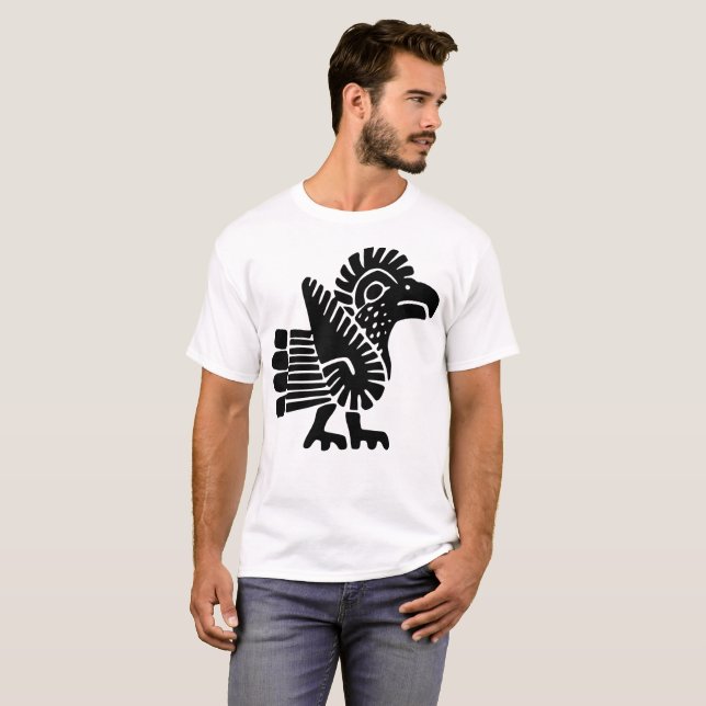 Camiseta T-shirt asteca da ilustração de Eagle (Frente Completa)