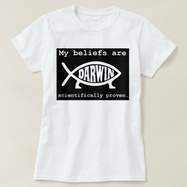 Camiseta T-shirt ateu de Darwin (Frente do Design)