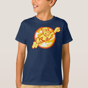 Camiseta T-shirt atômico do super-herói dos desenhos