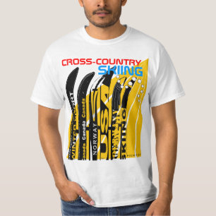 Camiseta T-shirt através dos campos de Snowblade do esport