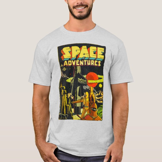 Camiseta T-Shirt Aventuras Clássicas do ESPAÇO (Frente)