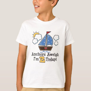 Camiseta T-shirt Aweigh do segundo aniversário do veleiro