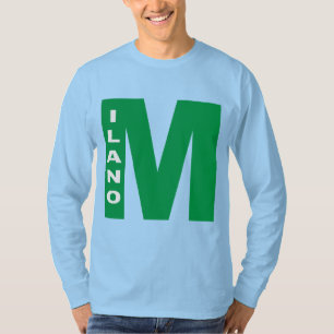 Camiseta T-shirt azul céu mangas longas DESENHO MILANO