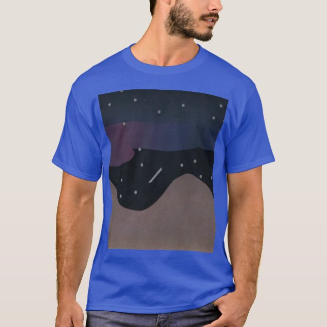Camiseta T-shirt azul com cena noturna (Frente)