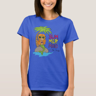 Camiseta T-Shirt Azul, Cuta-Sereia, Verão