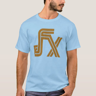 Camiseta T-shirt azul de JFX (logotipo alaranjado)