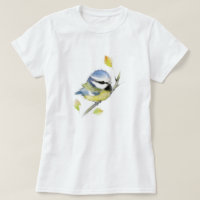 t-shirt azul de pássaro