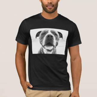 Camiseta T-shirt azul de Pitbull do nariz