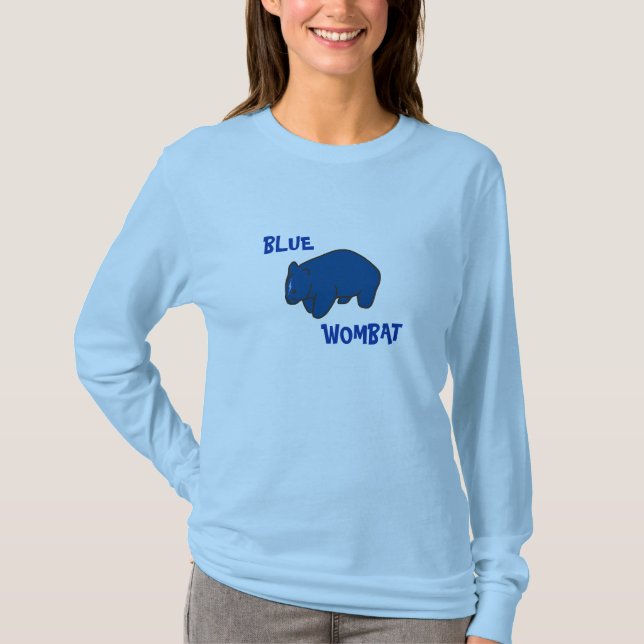 Camiseta T-shirt azul de Wombat (Frente)