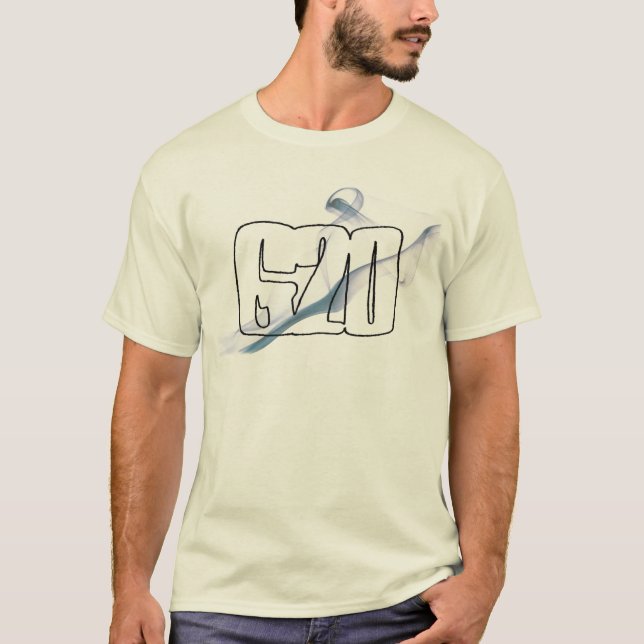 Camiseta T-shirt azul do fumo de G2O (Frente)
