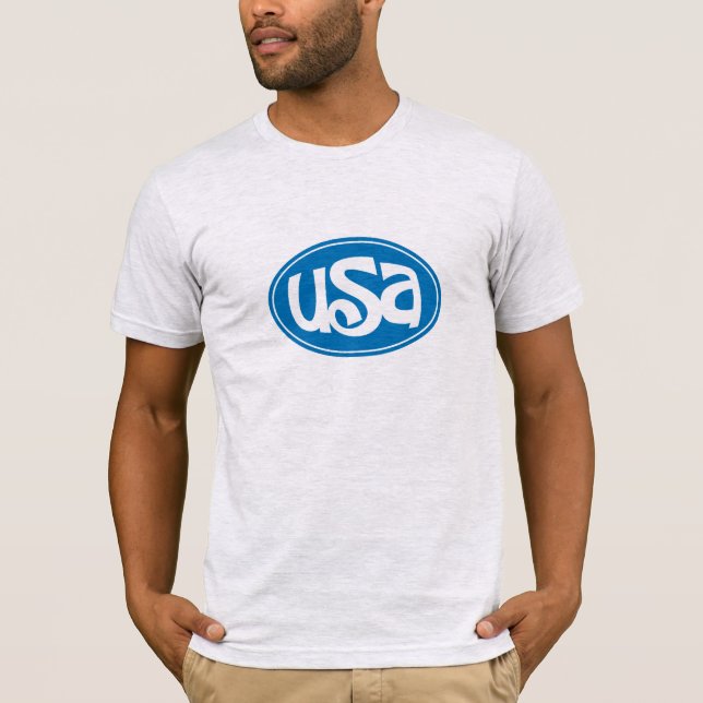 Camiseta T-shirt azul do logotipo dos EUA (Frente)