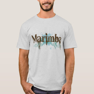 Camiseta T-shirt azul do Marimba do Grunge