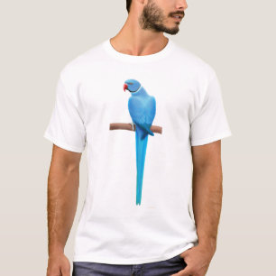 Camiseta T-shirt azul do Parrakeet de Ringneck do indiano