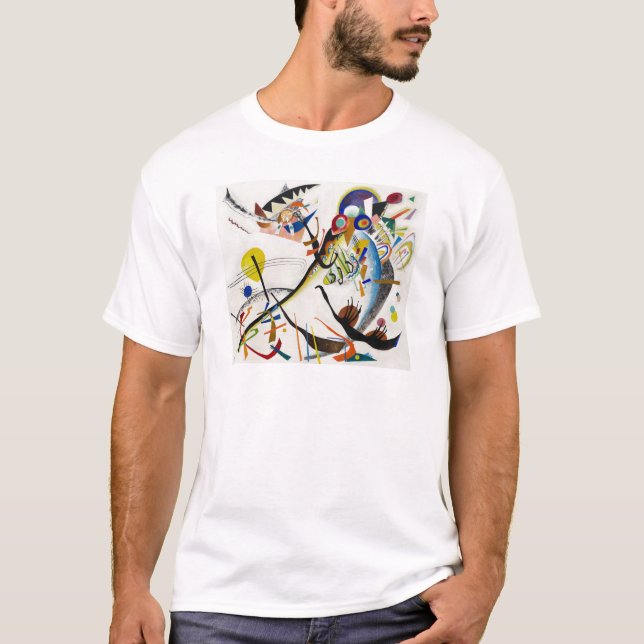 Camiseta T-shirt azul do segmento de Kandinsky (Frente)