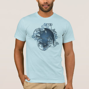 Camiseta T-shirt azul dos homens do Grunge do grifo da