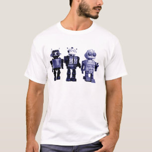Camiseta t-shirt azul dos robôs