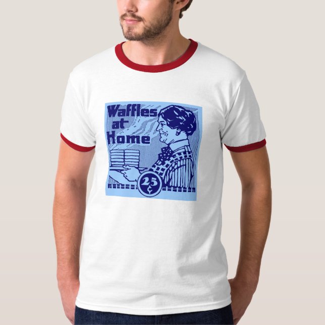 Camiseta T-shirt azul dos "WAFFLES" (Frente)