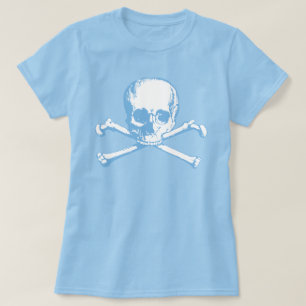 Camiseta T-Shirt Azul E Crossbones