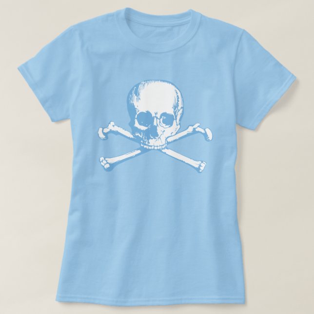 Camiseta T-Shirt Azul E Crossbones (Frente do Design)
