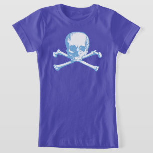 Camiseta T-Shirt Azul E Crossbones
