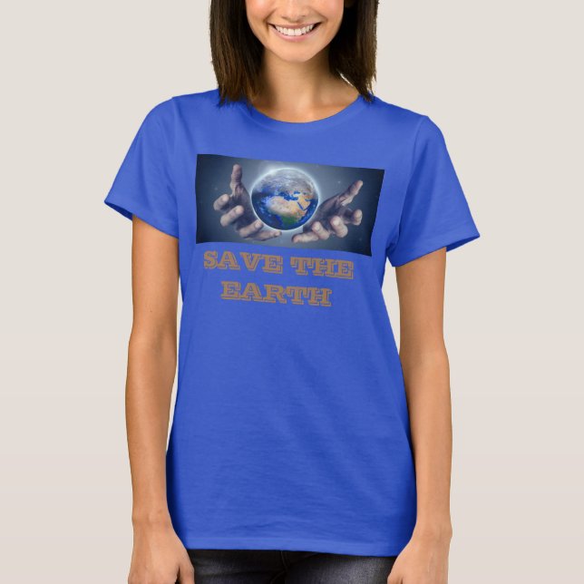 Camiseta T-Shirt azul feminino (Frente)