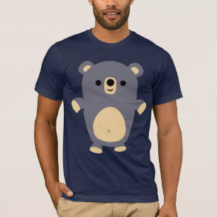 Camiseta T-shirt azul grande do urso dos desenhos animados