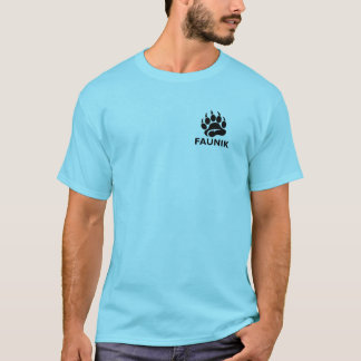 Camiseta T-Shirt azul horizonte com o logotipo de Faunik