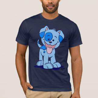Camiseta T-shirt azul pequeno do filhote de cachorro