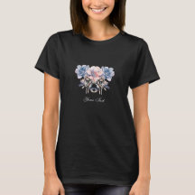 T-Shirt Azul-Rosa Flores