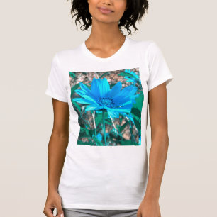 Camiseta T-shirt azul selvagem do girassol