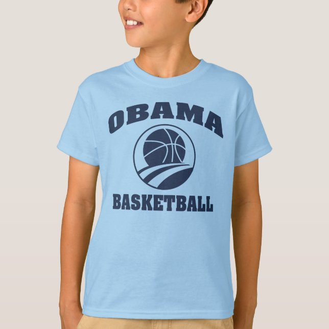 Camiseta T-shirt azul superior do basquetebol do Obama do (Frente)