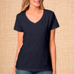 Camiseta T-Shirt Azul-V-Pescoço marinho / Personalizar<br><div class="desc">T-Shirt: Crie a sua camiseta personalizada com texto. Ajustes fáceis (botão Editar Design) adicionando mais texto, cores de fundo ou mais imagens.</div>